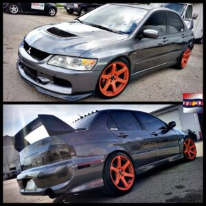 2006 Mitsubishi Evolution IX | Interior/Exterior Detail Lamin-x Charcoal Film Install on Rear Side Markers PDR Work Provided by Dent Away